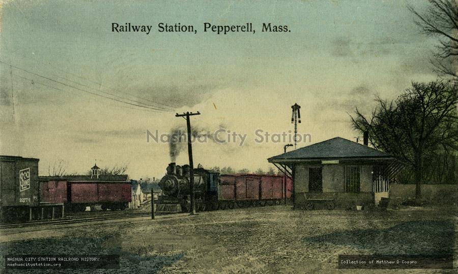 Postcard: Railway Station, Pepperell, Massachusetts